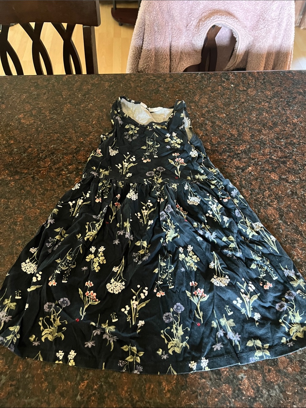H&M Black Floral Sundress with Multicolor Blooms